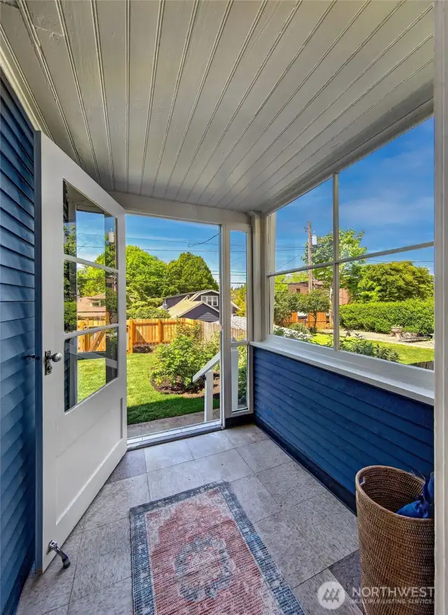 The mudroom with easy access to the backyard, alley and parking.