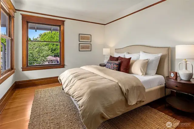 One of two bedrooms in the West side of the house.