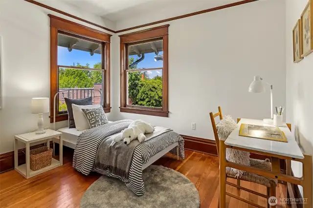 One idea would be to convert this bedroom to create an en-suite primary bathroom.
