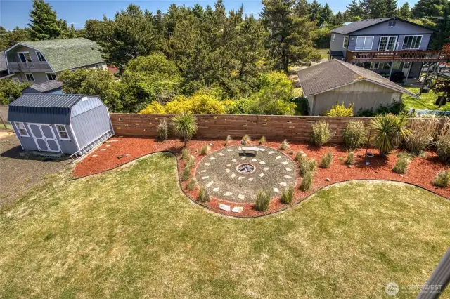 Back Yard with Fire Pit