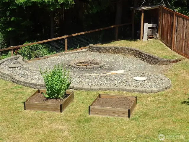 Fire Pit With Raised Seating.