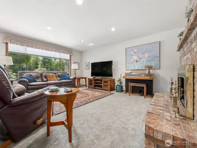 Family Room with Electric Insert Fireplace