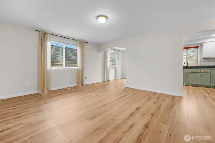 Open concept living - Living Room looking towards the kitchen