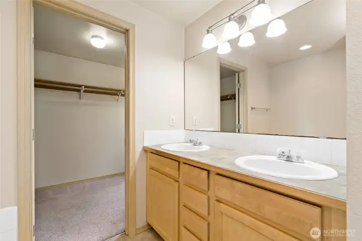 Dual Vanity & Large Walk-in Closet