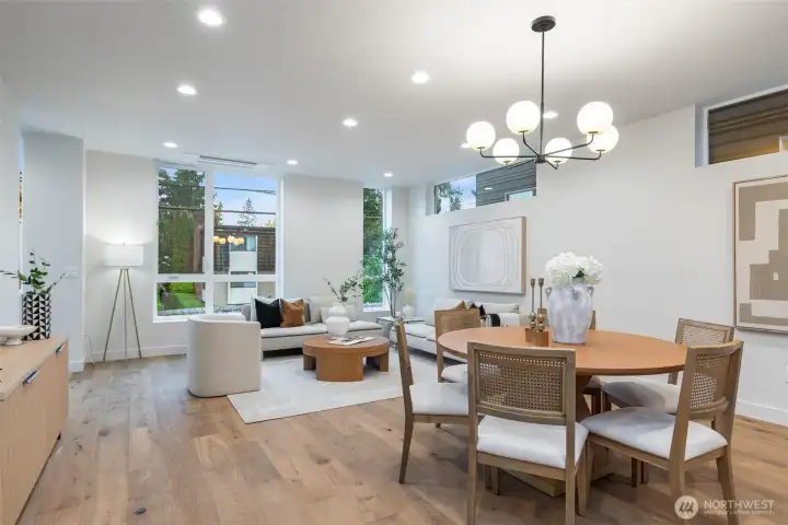 Photo is model unit 6510, dining + living