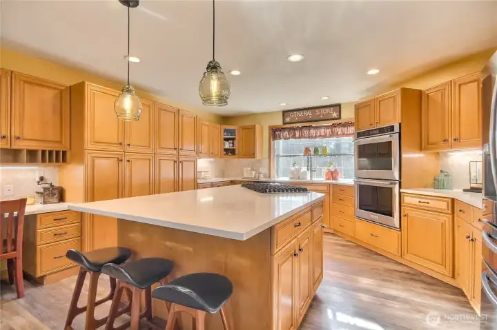 Center island with storage.