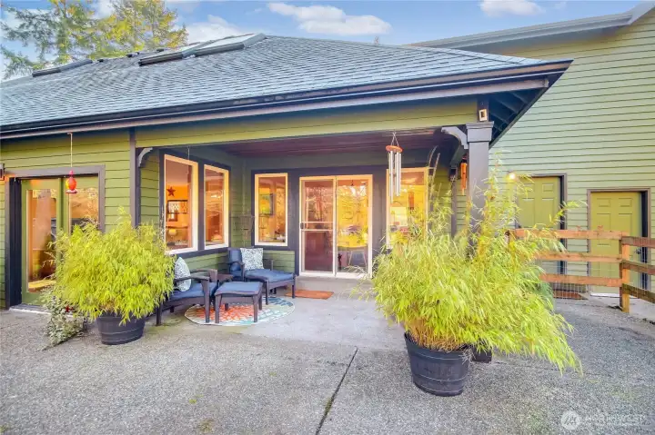 Covered back patio perfect for year round enjoyment.