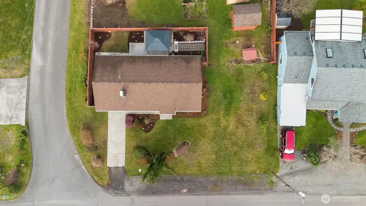Top down aerial view of home.