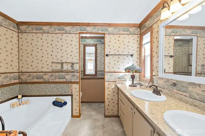 Enjoy a soaking tub.