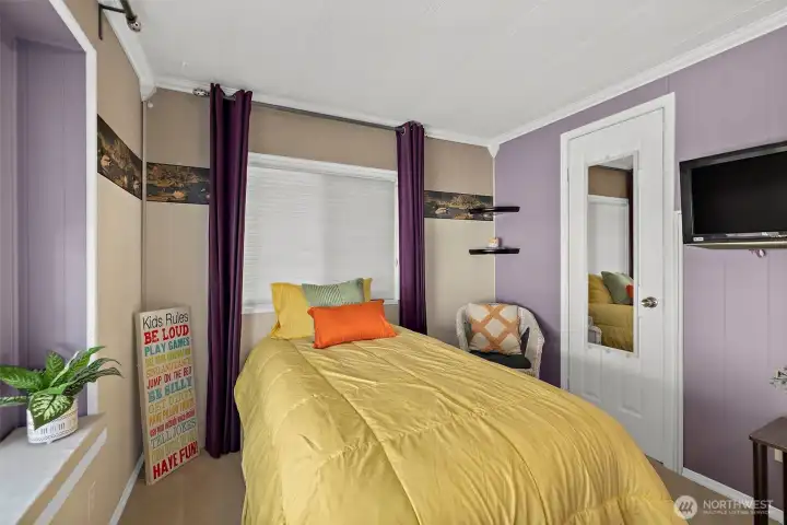 Bedroom #2.  Bedrooom 2 also has a Full/Queen Murphy bed/desk combination on the opposite wall.