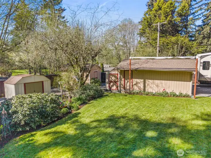 There are multiple outbuildings on the property to fulfill your every convenience.