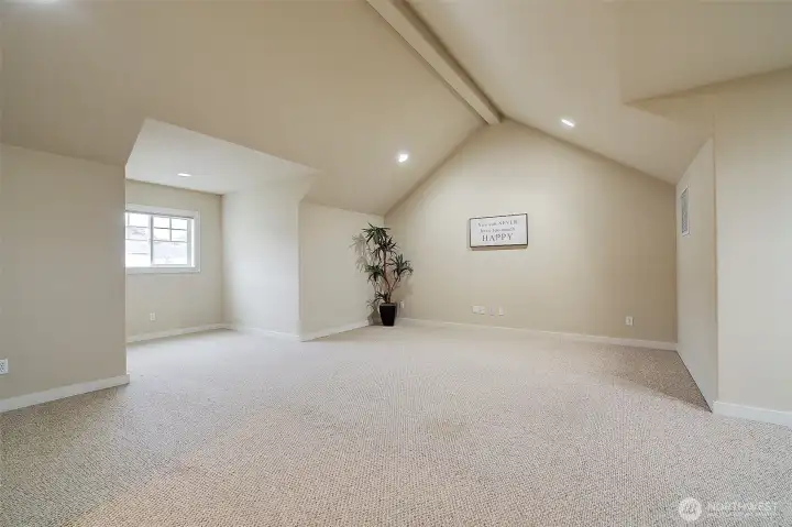 Extremely spacious bonus room with closets