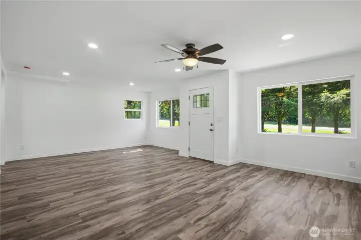 Entering into this beautiful home there is so much natural light.