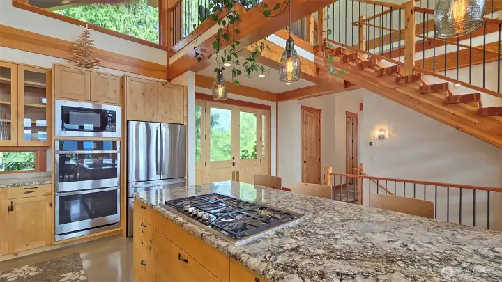 Large granite kitchen island