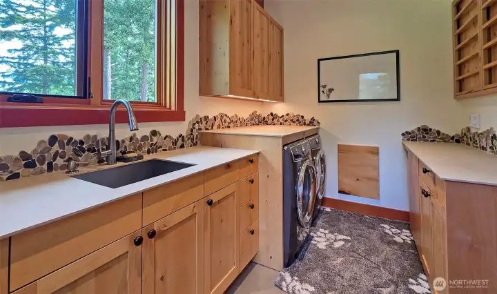 Mudroom with Washer, Dryer and sink