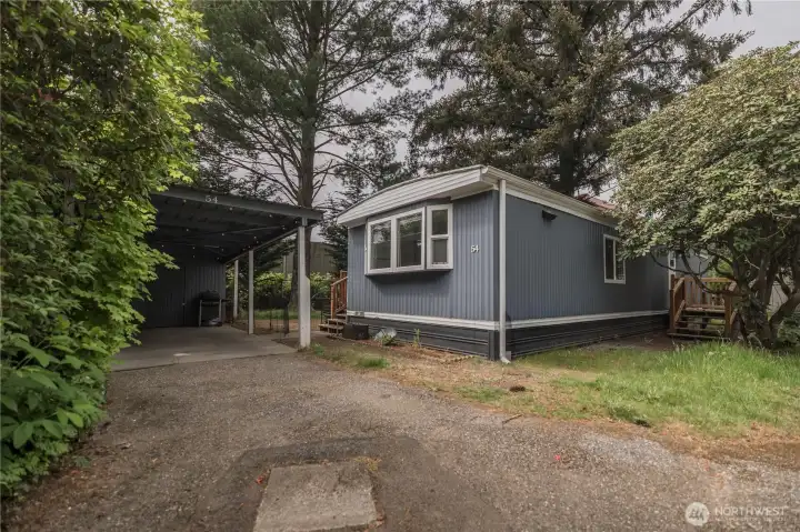 Front Exterior with Carport