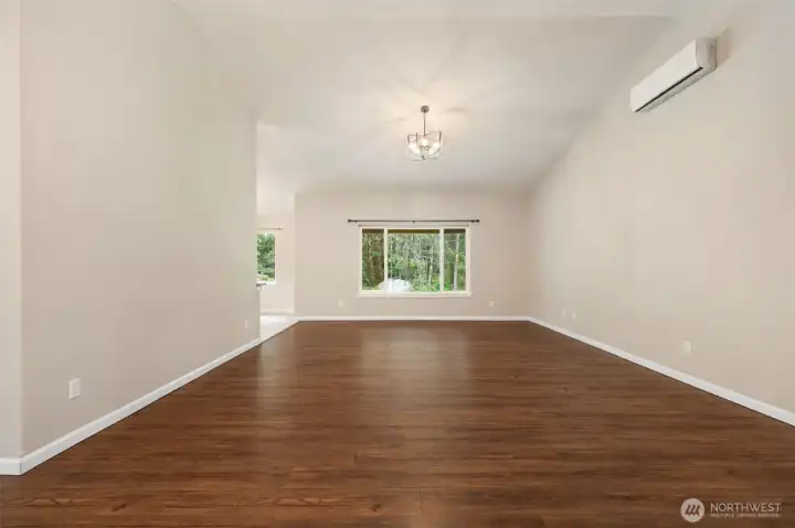 Living room with high ceiling