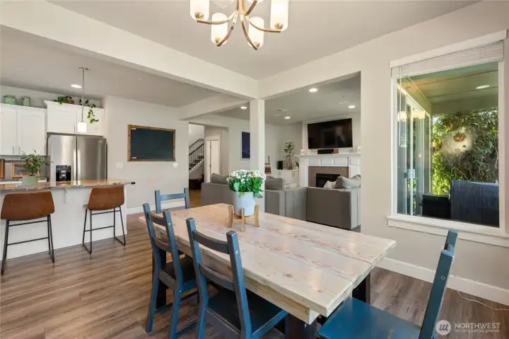 View of the Kitchen/Living space from the dinning area.