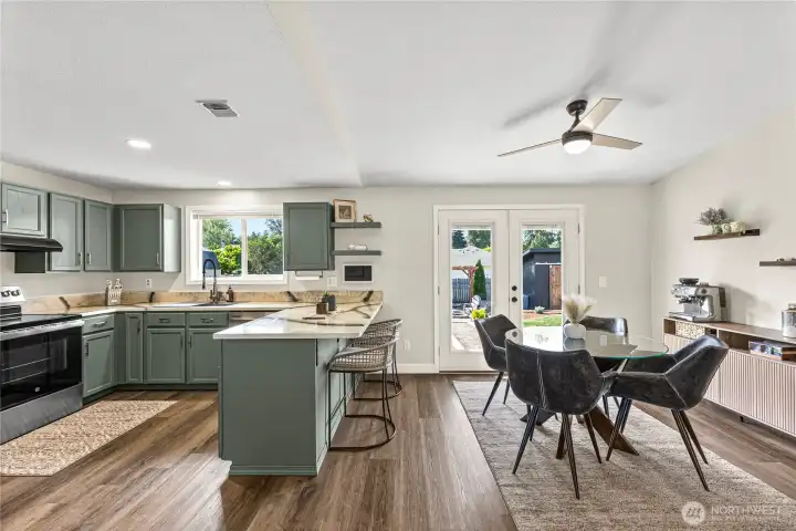 French doors access backyard