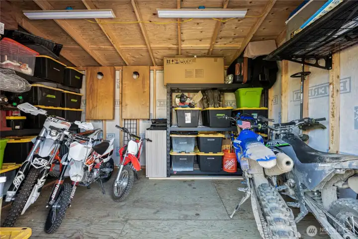 Powered interior 160 sq ft shed