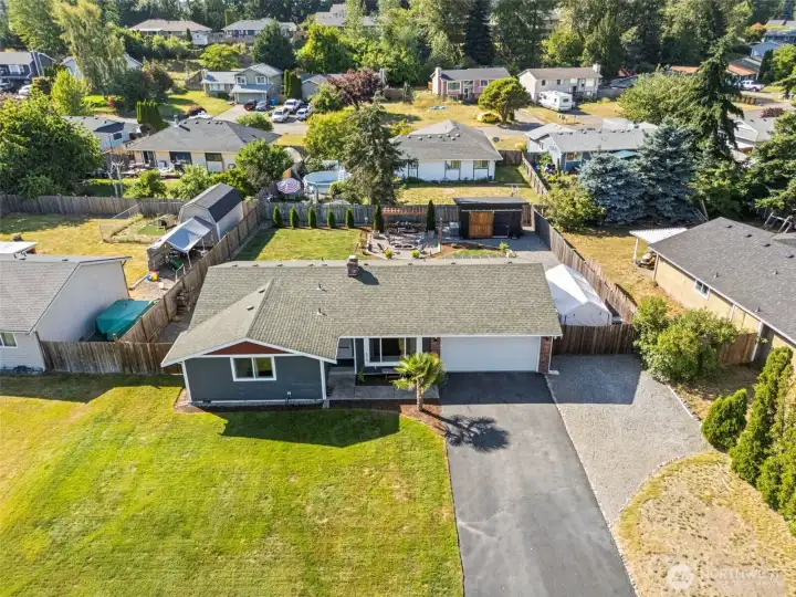 Generously sized lot with large front and back yards