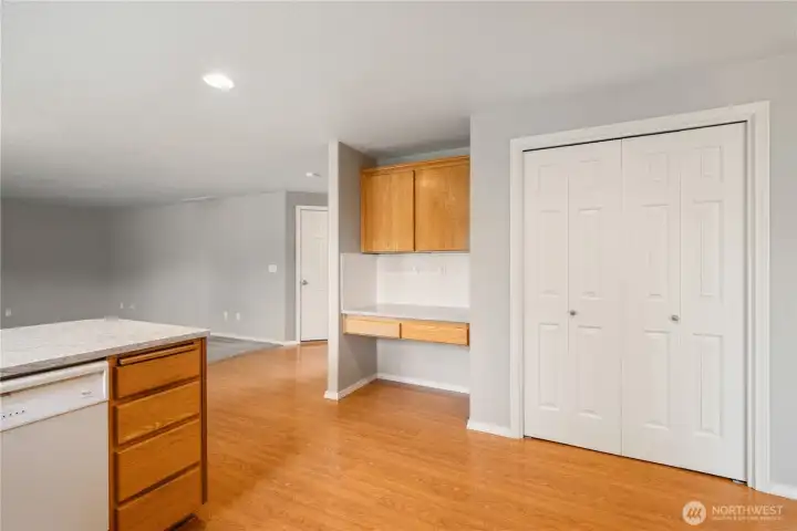 Pantry & desk area Pantry & desk area