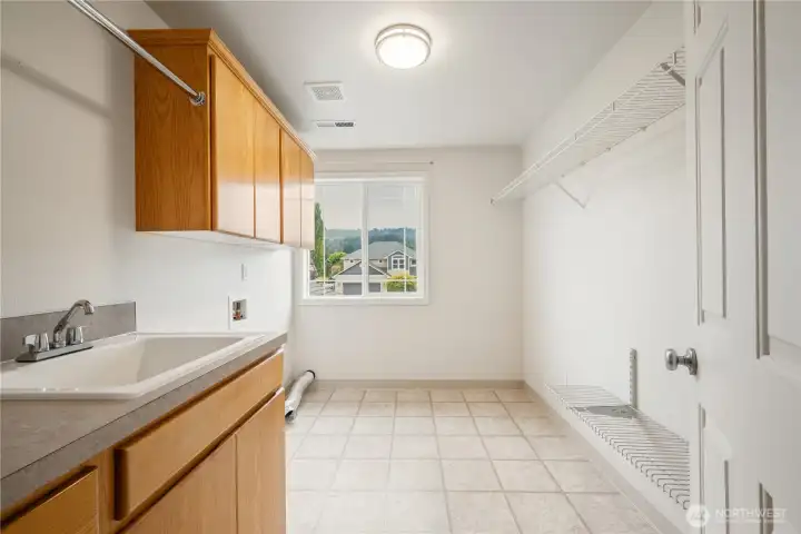 Laundry room with utility sink (upstairs) Laundry room with utility sink (upstairs)