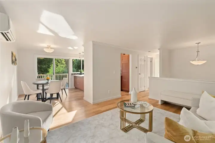 Golden natural light pours through the main living spaces, sun-drenching the heart of the home. Golden natural light pours through the main living spaces, sun-drenching the heart of the home.
