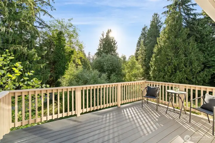 The upper deck extends directly from the dining area, making weeknight dinners, morning coffee, and weekend barbecues feel effortlessly connected to the outdoors. The upper deck extends directly from the dining area, making weeknight dinners, morning coffee, and weekend barbecues feel effortlessly connected to the outdoors.