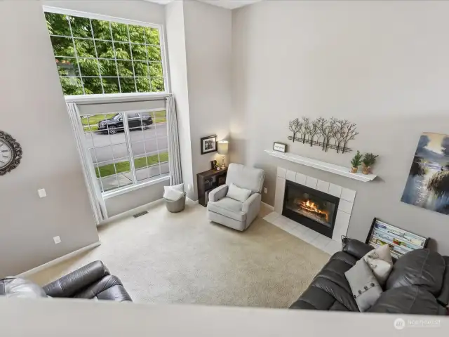 Living room from top of stairs