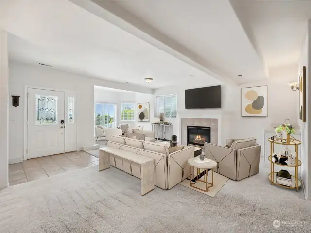 Lower Level Family Room with Second Fireplace