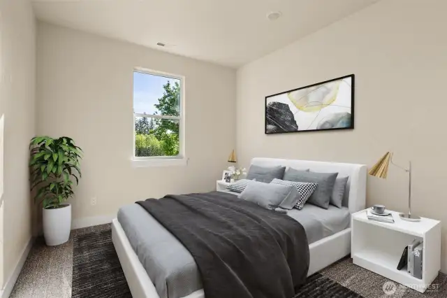 Bedroom 2 upstairs Virtually Staged.