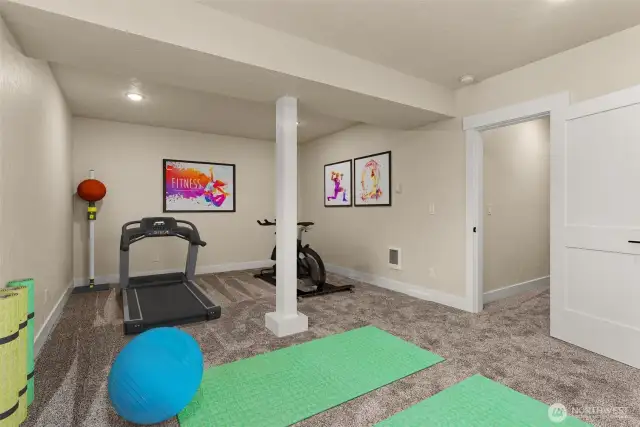 Exercise room Virtually Staged.