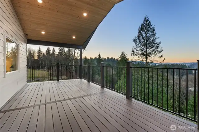 Covered Upper Deck with view of Sunset