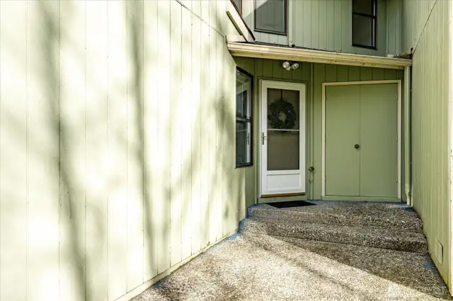 Shed to the right of the door is for storage and is locked
