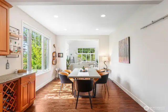 Spacious formal dining area.