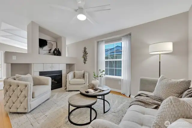 Enjoy your gas fireplace for cozy winter nights.