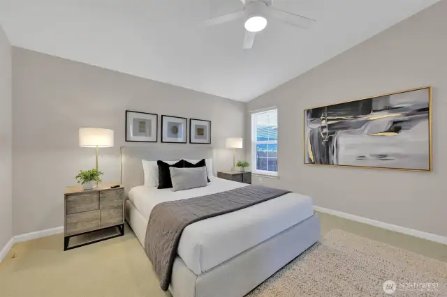 Primary suite offers comfort, privacy, and generous space.