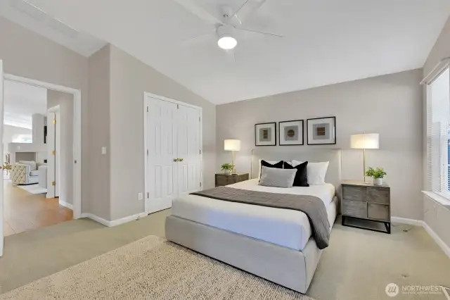 Primary suite offers comfort, privacy, and generous space.