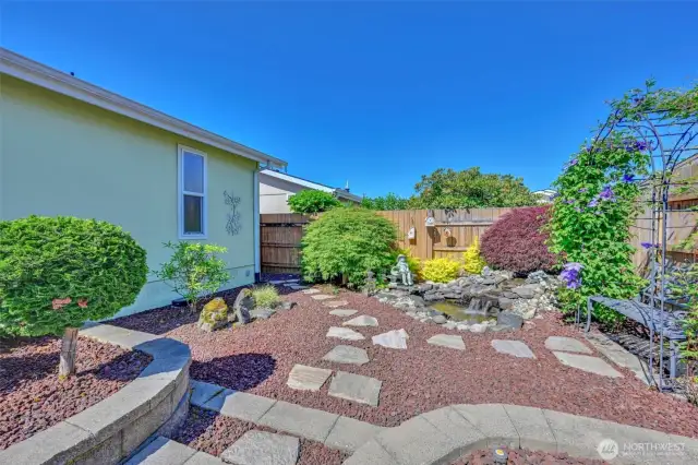 Low-maintenance landscaping means more time to relax.
