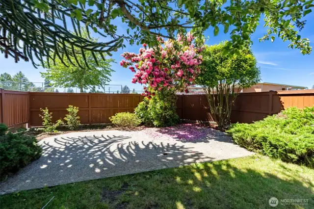 a patio to enjoy the outdoors on!