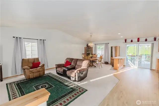 Open entry living and dining