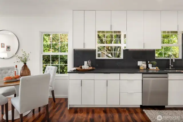 Full height upper cabinets offer that extra shelf of storage.