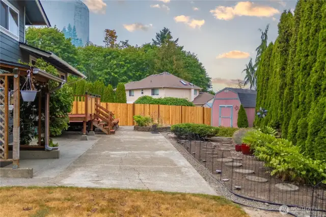 New fence on the north side of the house.