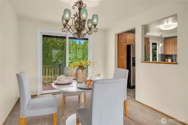 From the dinning room enter the updated kitcken.