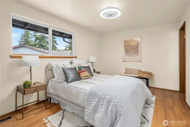 Roomy primary bedroom