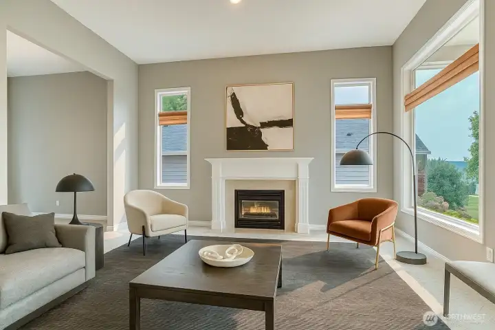 Virtually staged Living Room