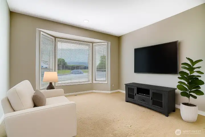 Virtually staged Office/Den