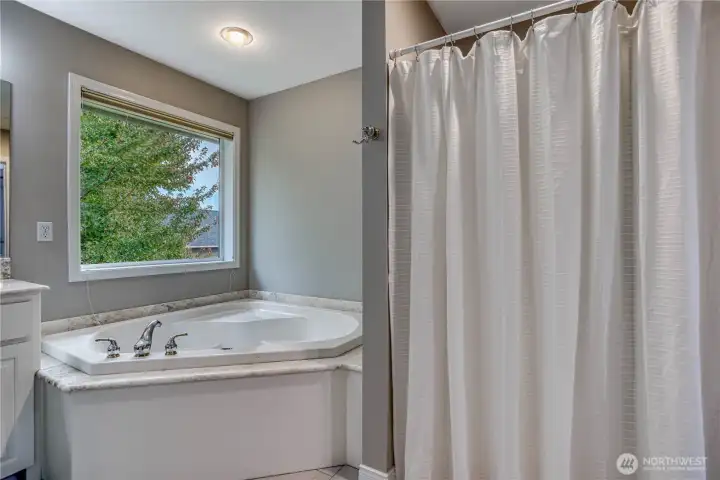 Primary bath soaking tub