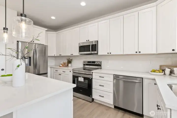 Interior photo shown is from a similar new construction home by the same builder. Fixtures, flooring, floor plan, and finishes are representative and may differ from the home currently under construction.
